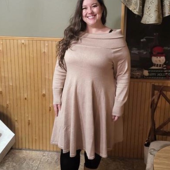 Torrid 2X Marilyn Monroe Mini Fluted Sparkle Fold Down Sweater Dress NWT - Picture 5 of 10